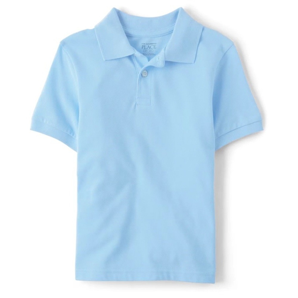 NEW The Children's Place Boys Light Blue Uniform School Polo Shirt Sz Large